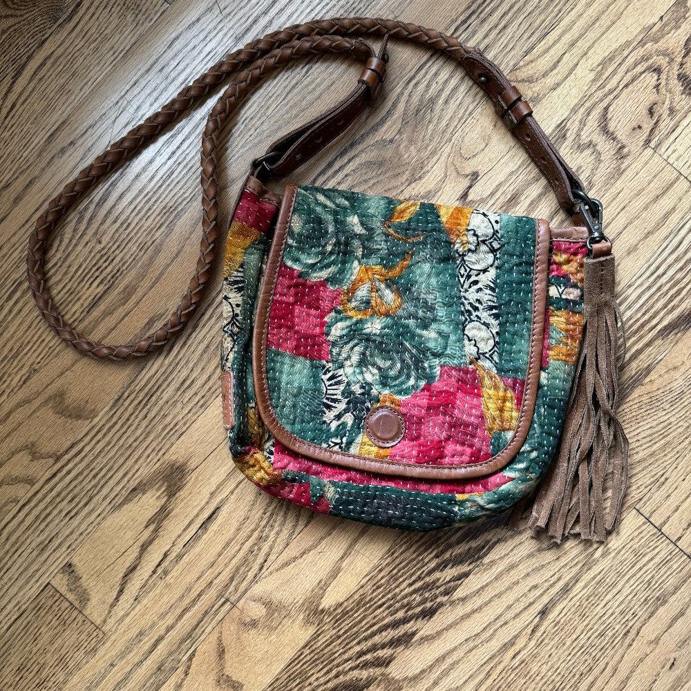 Will Brand Boho Handbag: One-of-a-kind Hand made fabric With Real Leather Trim